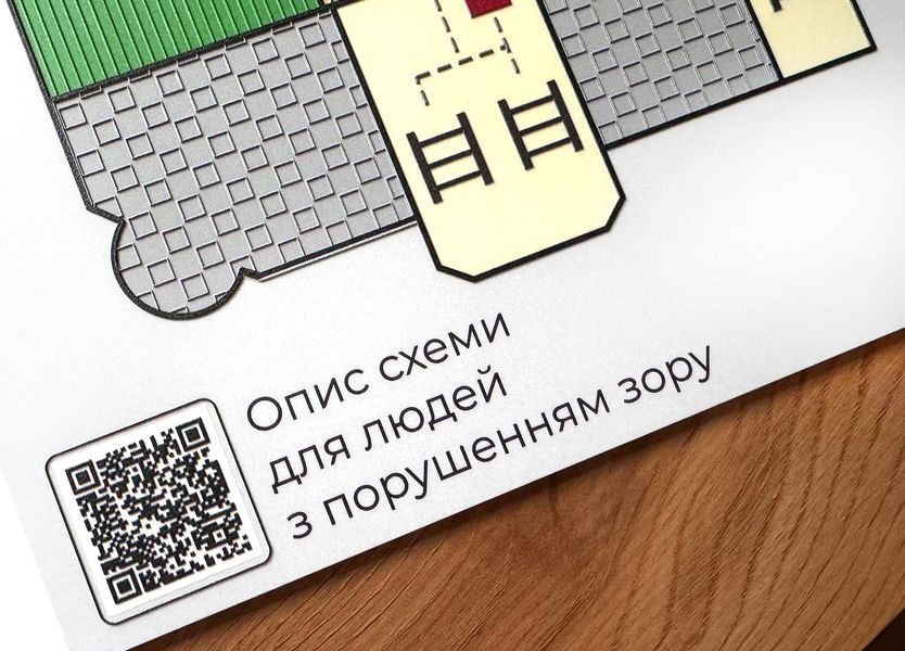 Мнемосхема тактильна (повнокольорова) шрифтом Брайля MN-PVC-001 фото